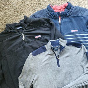 Vineyard Vines Pullover Sweater Bundle (3) Men's 2XL XXL Merino/Fleece 1/4 Zip